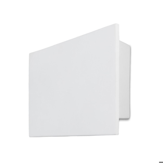 Applique led 24w 4000k rettangolare gesso ceramico bianco moderna