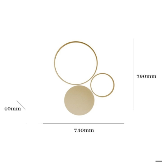 Applique led 42w 3000k pois pl oro pc ondaluce