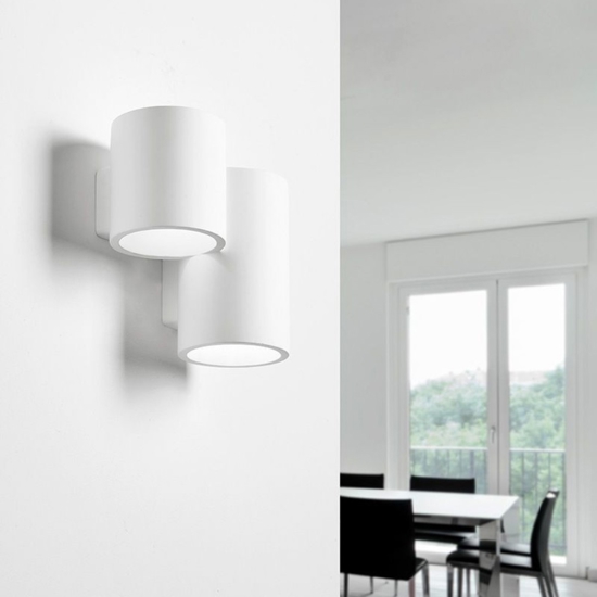 Applique di gesso design moderna verniciabile cilindri bianco arta sforzin