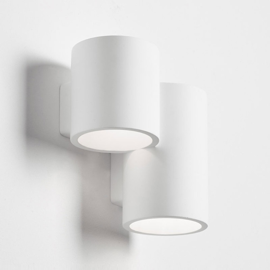 Applique di gesso design moderna verniciabile cilindri bianco arta sforzin