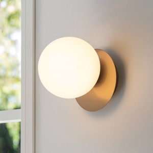 Applique led 8w 3000k design moderno oro rosa vetro bianco vivida pearl