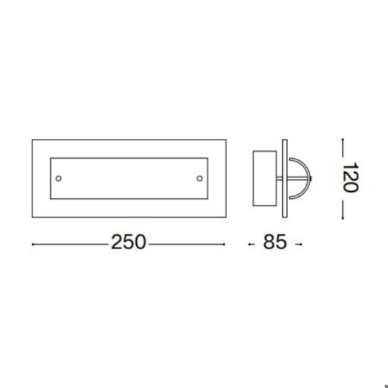 Tudor ap1 applique lampada da parete vetro ideal lux