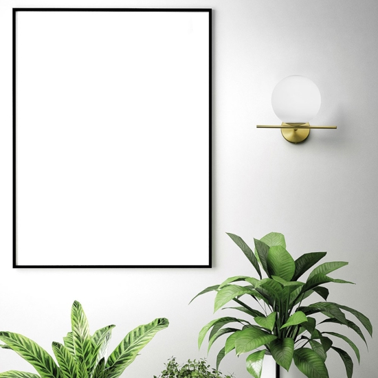 Jugen miloox applique da interno oro sfera vetro bianco