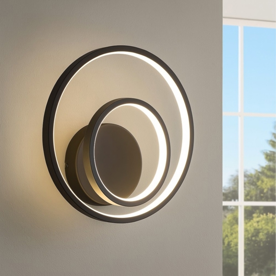 Applique oz ap on-off nero ideal lux led 28w 3000k design moderna