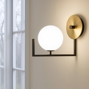 Birds ap1 ideal lux lampada da parete applique sfera vetro