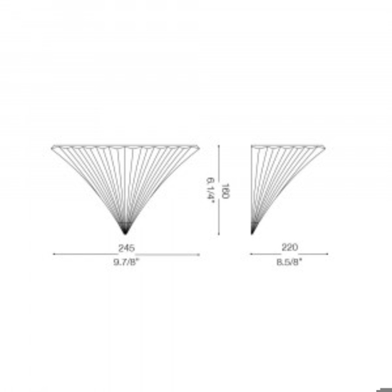 Santa ap1 small applique di vetro decorato oro ideal lux
