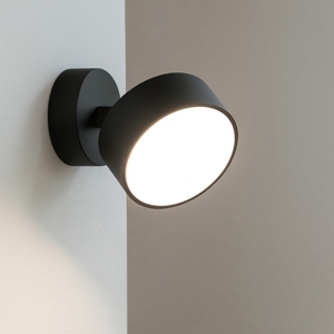 Applique nera con spot orientabile da parete toplight