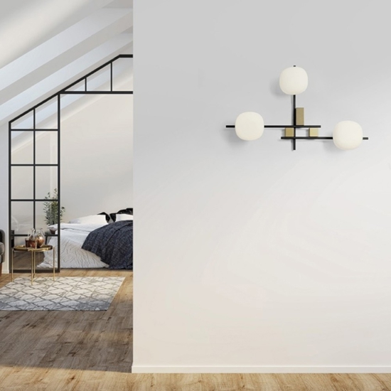 Applique da parete miloox lingotto moderna nero oro