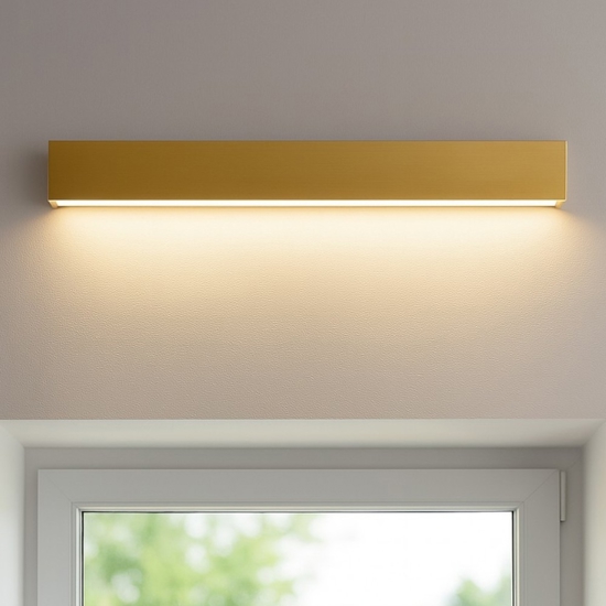 Applique led 28w 3000k mono emissione box w1 ottone linea light