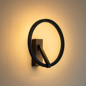Applique cerchio nero design moderna led 2700k-3000k-4000k