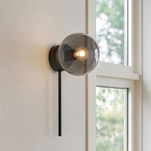 Ap jewel ondaluce applique moderna nera sfera boccia vetro