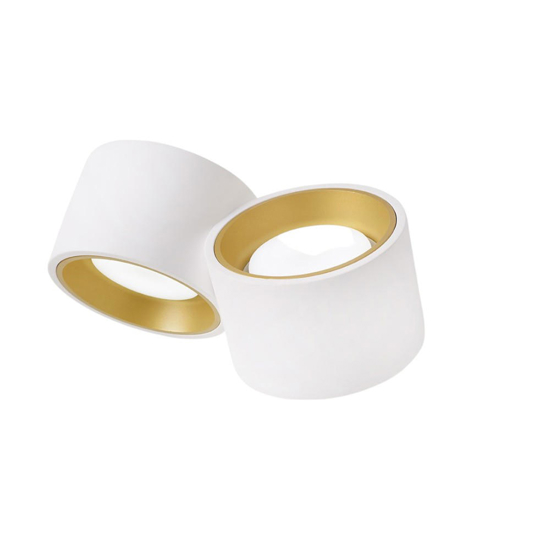 Applique due luci in gesso bianco dettagli ottone nasso sforzin
