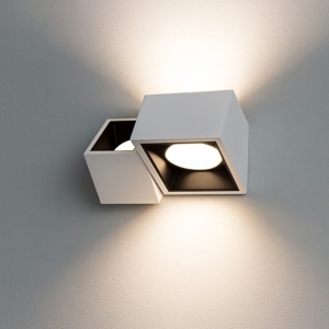 Nasso applique da parete in gesso due luci quadrate nere sforzin