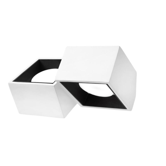 Nasso applique da parete in gesso due luci quadrate nere sforzin