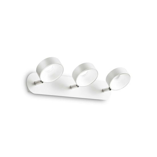Oby pl3 ideal lux applique led 18w 3000k orientabile bianco
