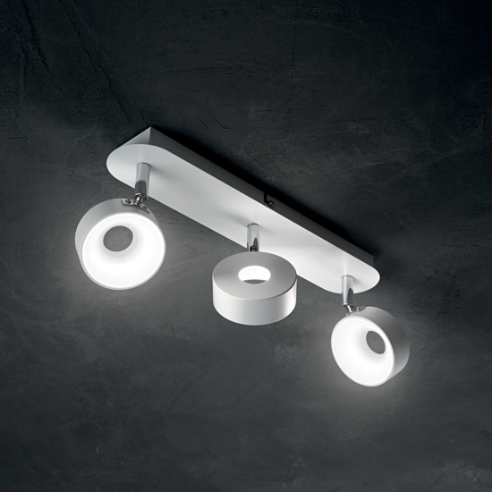 Oby pl3 ideal lux applique led 18w 3000k orientabile bianco