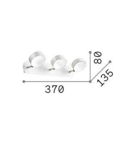Oby pl3 ideal lux applique led 18w 3000k orientabile bianco