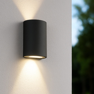 Applique grafite per esterno balcone led 12w 3000k biemissione