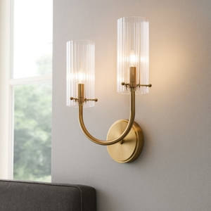 Maytoni arco applique da parete colore oro portalampada in vetro