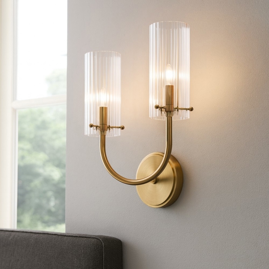 Maytoni arco applique da parete colore oro portalampada in vetro