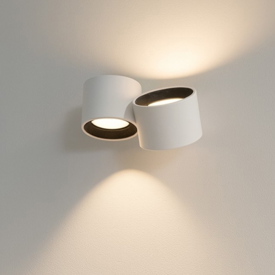 Sforzin applique da parete in gesso due luci nere