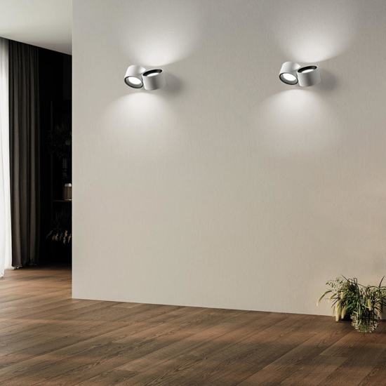 Sforzin applique da parete in gesso due luci nere