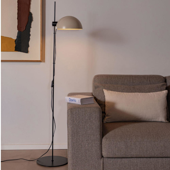 Piantana minimalista da terra metallo beige orientabile industriale