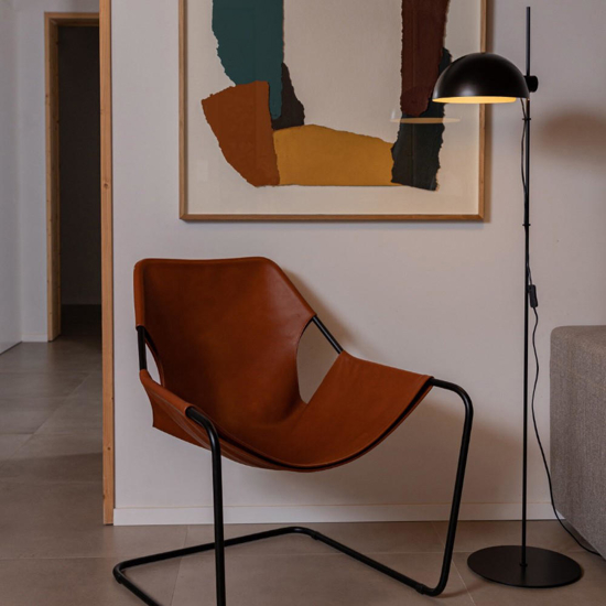 Lampada da terra industrial orientabile metallo nero per ufficio
