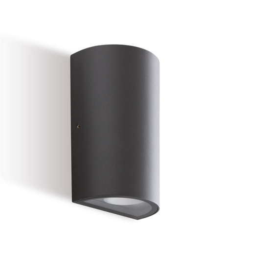Applique grafite per esterno moderna led 12w 3000k biemissione luce
