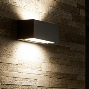 Applique da esterno grafite rettangolare moderna led 24w 3000k