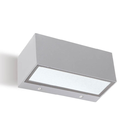 Applique da esterno grigio alluminio rettangolare led 24w 3000k