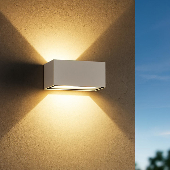 Applique per esterno bianca rettangolare led 24w 4000k