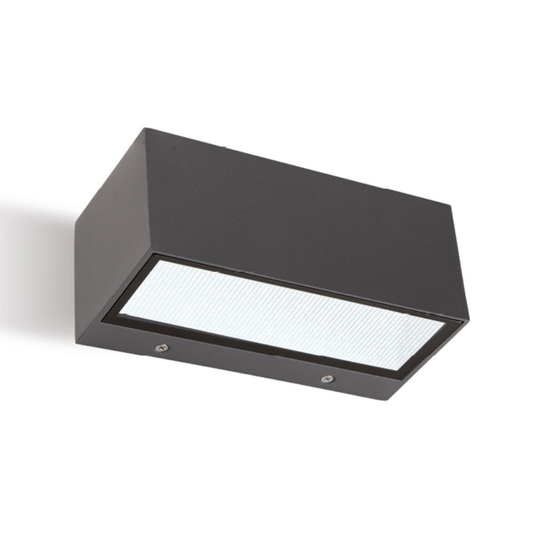 Applique rettangolare da esterno grafite biemissione led 24w 4000k