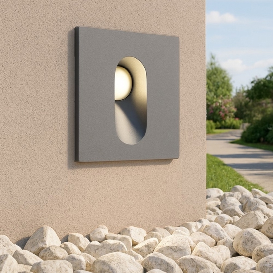 Maytoni via urbana segnapasso per esterno quadrato da incasso led 4000k ip54