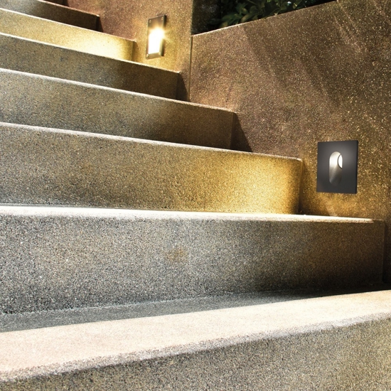 Maytoni via urbana segnapasso per esterno quadrato da incasso led 4000k ip54