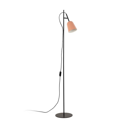 Lampada da terra per cameretta bimba metallo rosa e nero orientabile