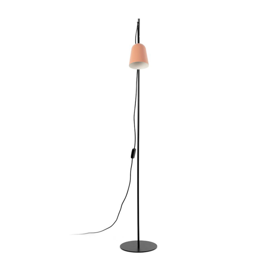 Lampada da terra per cameretta bimba metallo rosa e nero orientabile