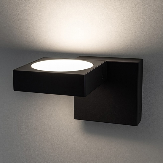 Applique da comodino per camera da letto toplight up nero