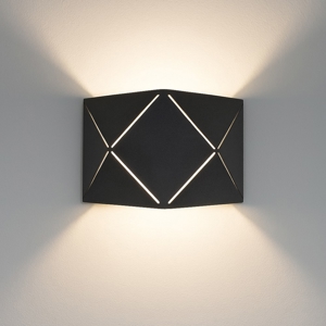 Applique nero led 6w 3000k design moderna per interni