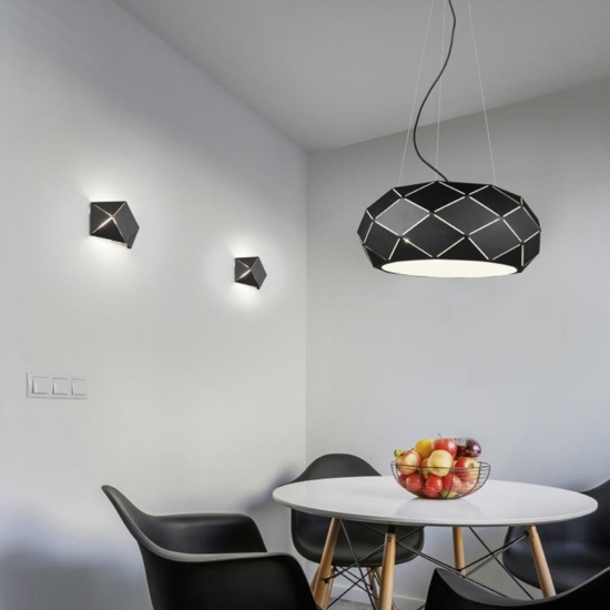 Applique nero led 6w 3000k design moderna per interni