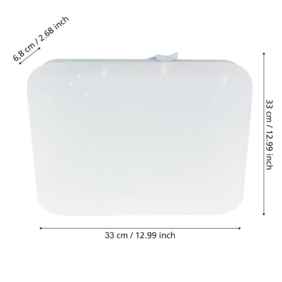Eglo frania s plafoniera quadrata da bagno led 4000k ip44