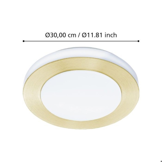 Eglo capri plafoniera da bagno colore oro led 3000k ip44