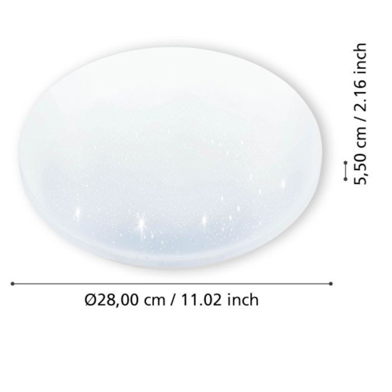 Eglo frania s plafoniera da bagno moderna tonda led 3000k ip44