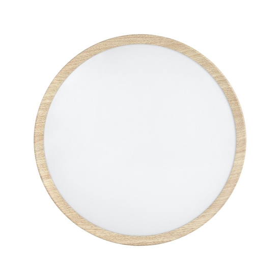 Eglo musurita plafoniera da bagno rotonda effetto legno led 3000k ip44