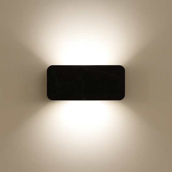Linea light applque gemini w1 nera led 14w 2700k bi emissione