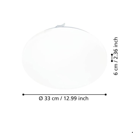 Eglo frania plafoniera da bagno circolare minimal led 3000k ip44