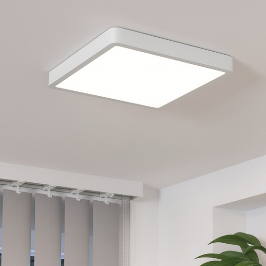 Eglo fueva 5 plafoniera quadrata da bagno bianca led 3000k ip44