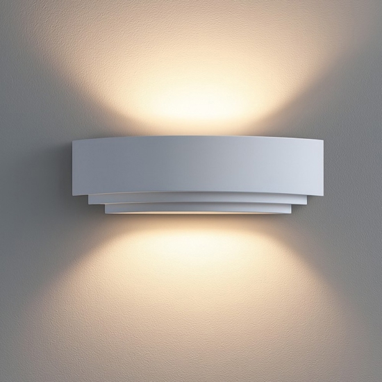 Applique curva di gesso bianco design moderna
