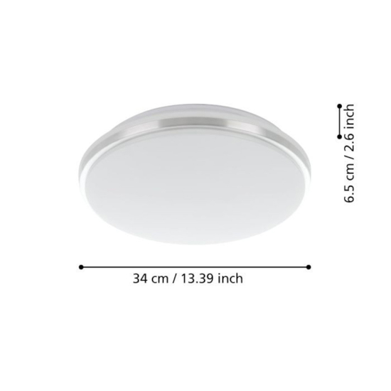 Eglo pinetto plafoniera da bagno colore cromo led 4000k ip44
