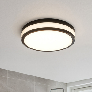 Eglo led palermo plafoniera da bagno in vetro satinato led 3000k ip44